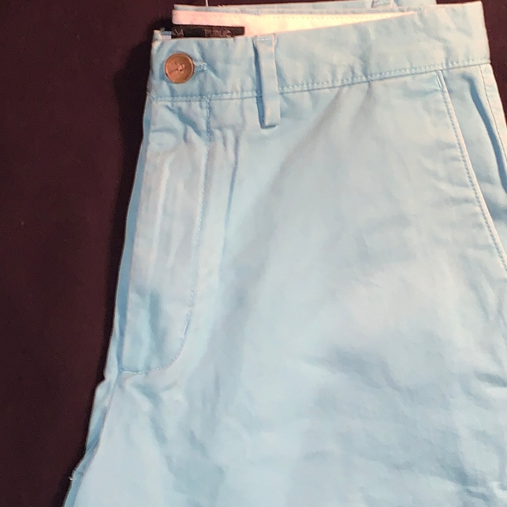 Aqua Blue Flat Front Short